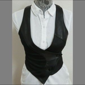 Sz XS Wax Denim & Leather JUNIORS #154T Suit Vest